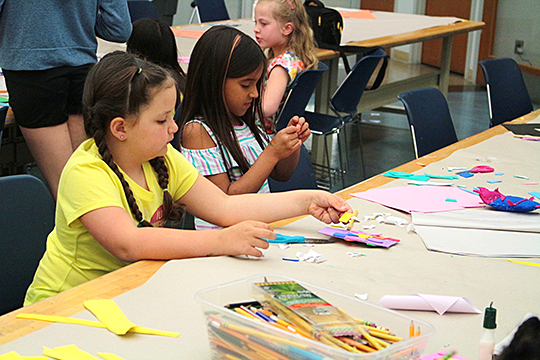 Photo of children working on an art project